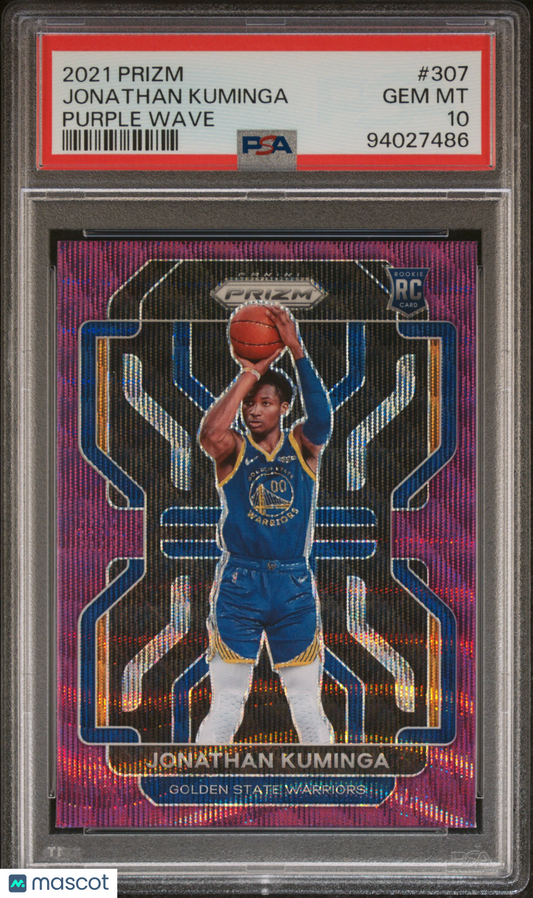 2021 Panini Prizm Jonathan Kuminga Purple Wave #307 PSA 10