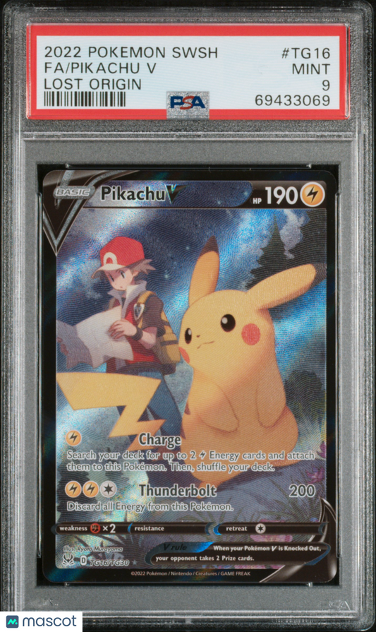 2022 Pokméon TCG Pikachu V Trainer Gallery Lost Origin #TG16 PSA 9