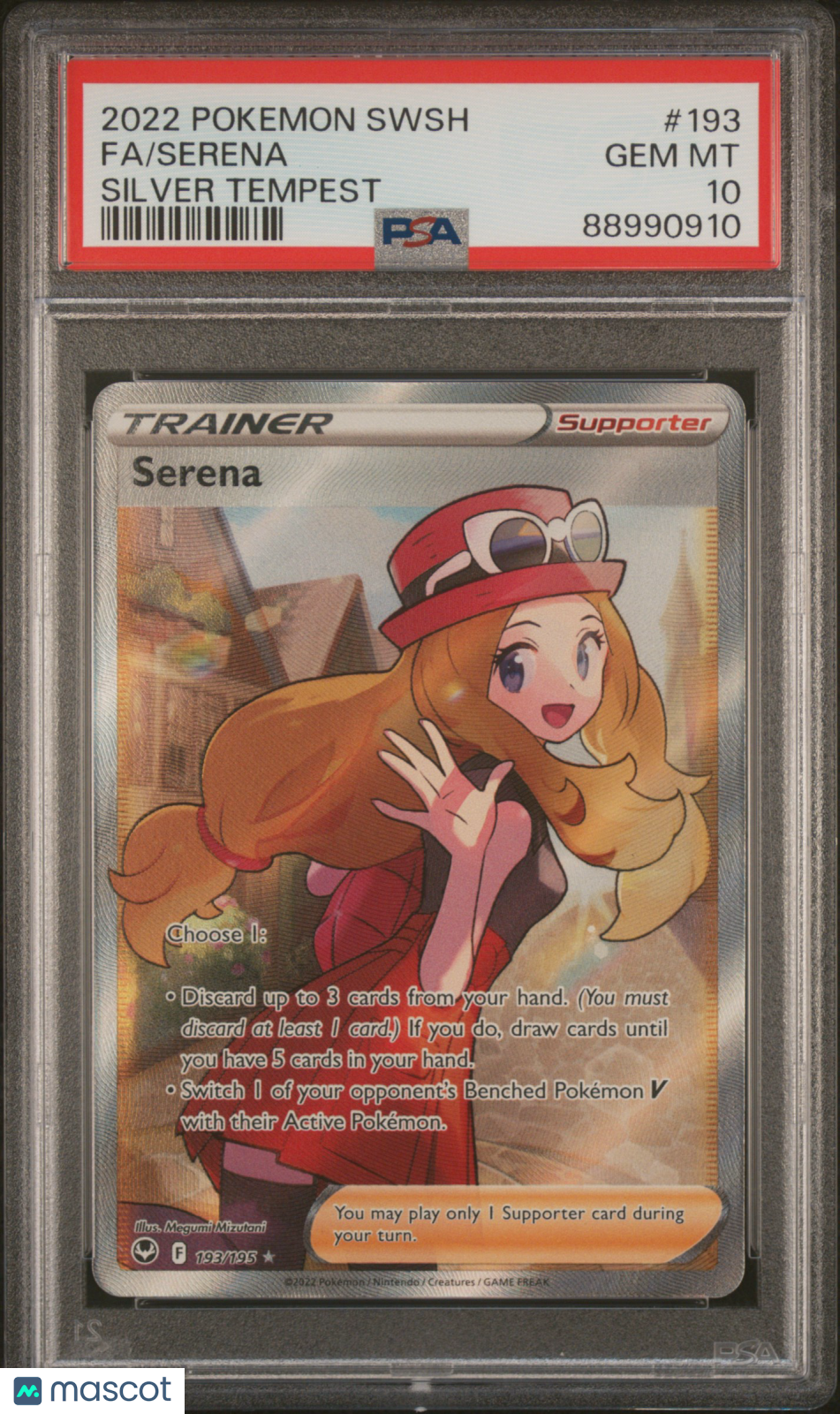 2022 Pokemon TCG Serena FA Sword & Shield Silver Tempest 193/195 PSA 10