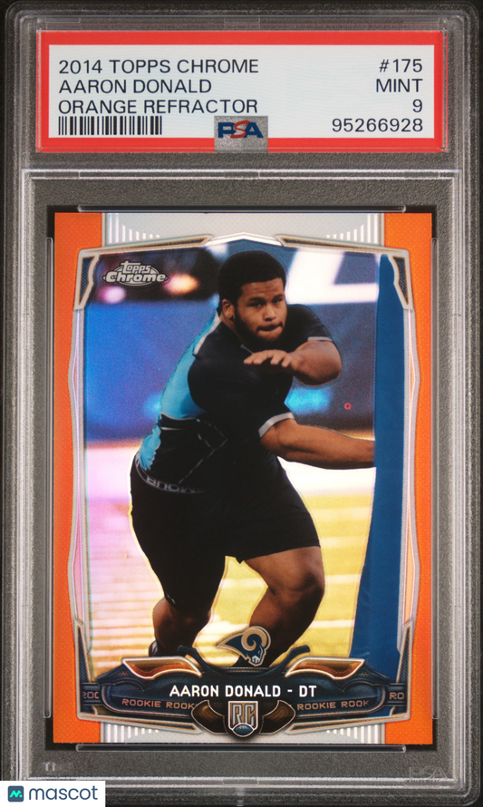 2014 Topps Chrome Aaron Donald Orange Refractor #175 PSA 9