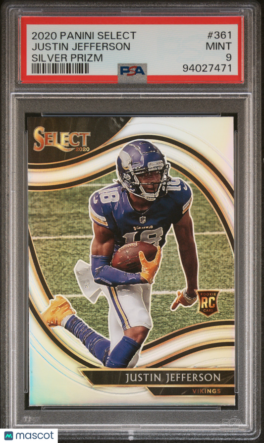 2020 Panini Select Justin Jefferson Silver Prizm #361 PSA 9