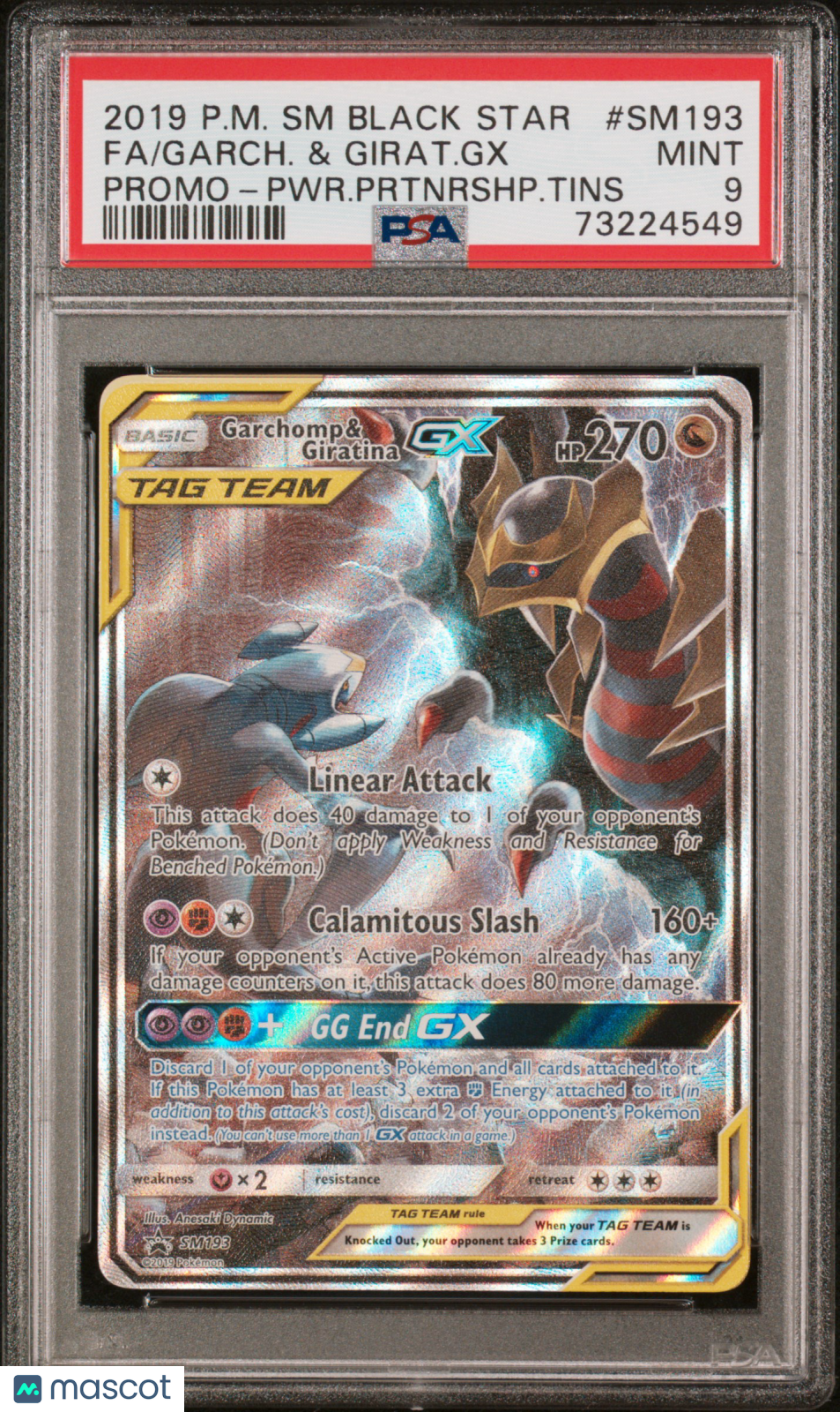 2019 Pokemon TCG Garchomp & Giratina GX SM Black Star Promo #SM193 PSA 9