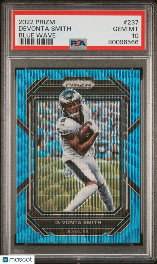 2022 Panini Prizm Devonta Smith Blue Wave #237 PSA 10