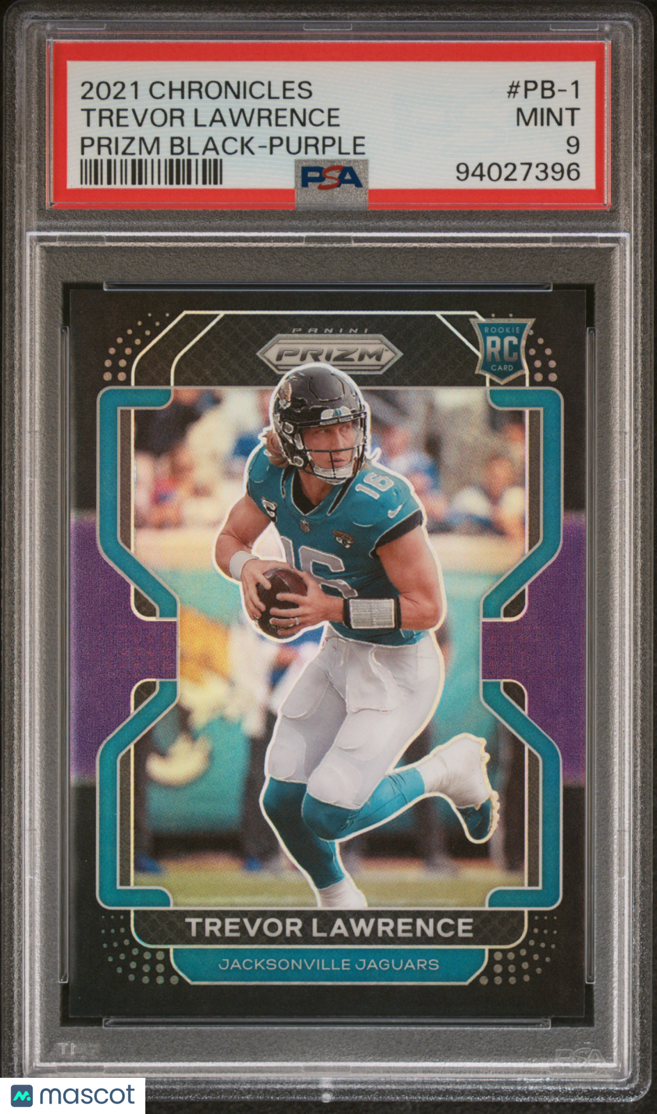 2021 Panini Chronicles Trevor Lawrence Prizm Black Purple 125/199 #PB-1 PSA 9