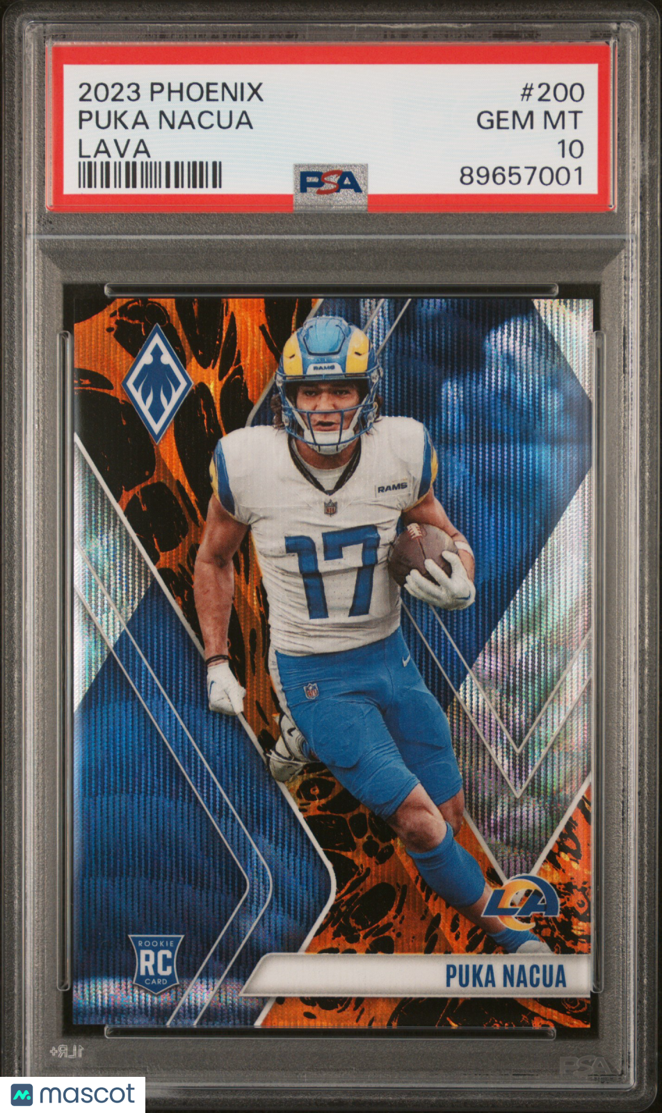 2023 Panini Phoenix Puka Nacua Lava Rookie RC /175 #200 PSA 10