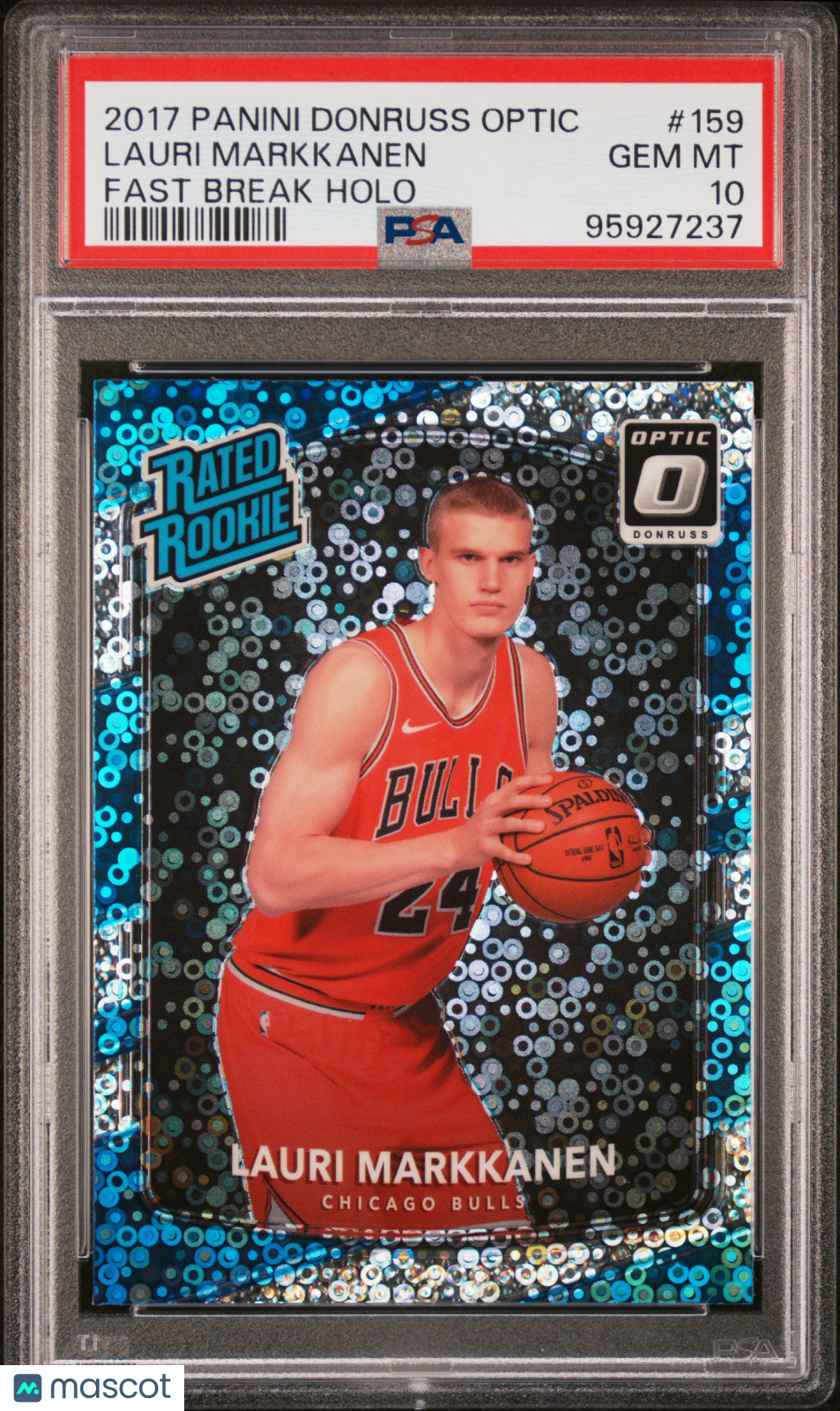 2017 Donruss Optic Lauri Markkanen Rated Rookie Fast Break Holo #159 PSA 10