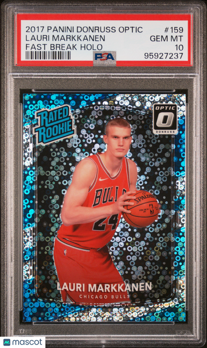 2017 Donruss Optic Lauri Markkanen Rated Rookie Fast Break Holo #159 PSA 10