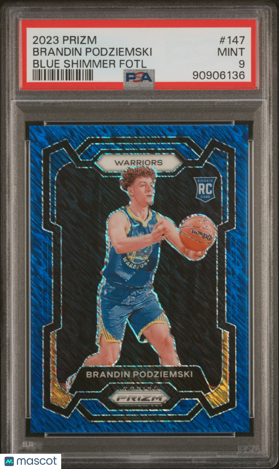 2023 Panini Prizm Brandin Podziemski Blue Shimmer FOTL 10/35 #147 PSA 9