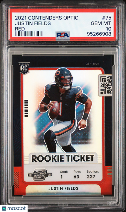 2021 Panini Contenders Optic Justin Fields Red 110/175 #75 PSA 10