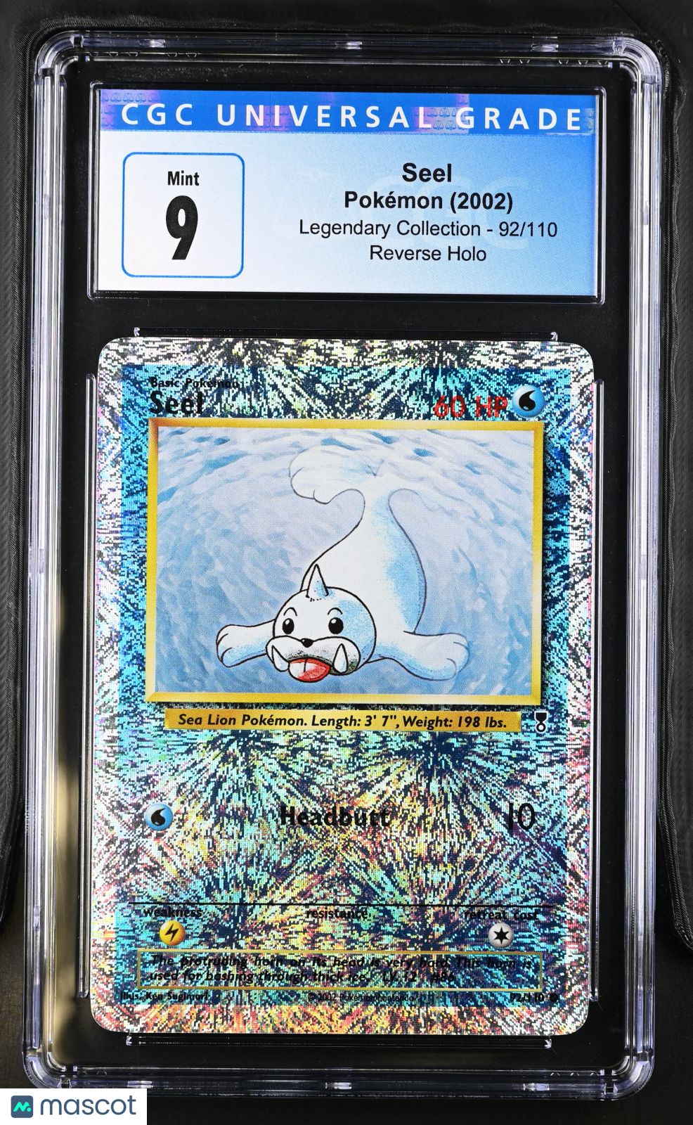 2002 Pokemon TCG Seel Reverse Holo 2002 Legendary Collection 92/110 CGC 9