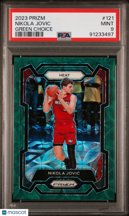 2023 Panini Prizm Nikola Jovic Green Choice 6/8 #121 PSA 9