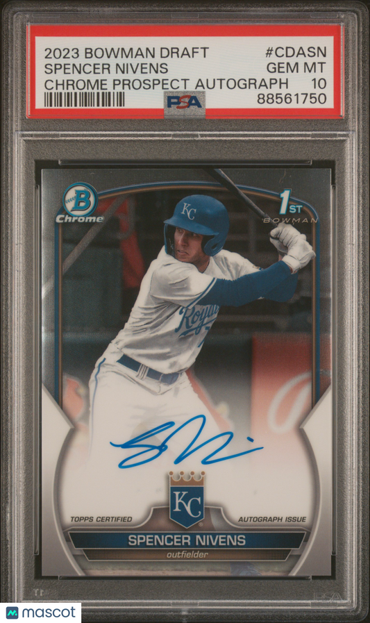 2023 Bowman Draft Spencer Nivens 1st Bowman Auto #CDASN PSA 10