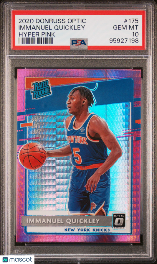 2020 Panini Donruss Optic Immanuel Quickley Hyper Pink #175 PSA 10