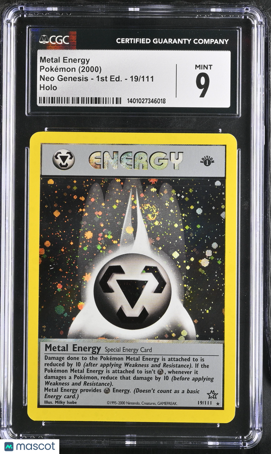 2000 Pokemon TCG Metal Energy Holo Neo Genesis 1st Edition 19/111 CGC 9