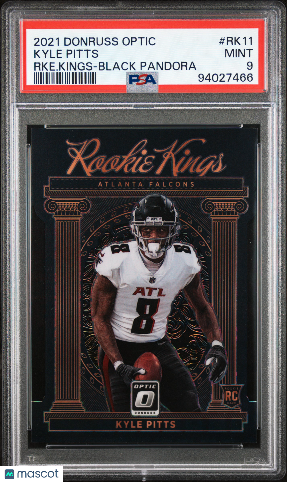 2021 Donruss Optic Kyle Pitts Rookie Kings Black Pandora 11/25 #RK11 PSA 9