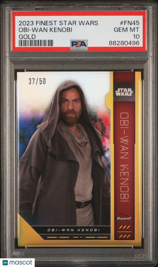 2023 Topps Finest Star Wars Obi-Wan Kenobi Gold /55 #FN45 PSA 10