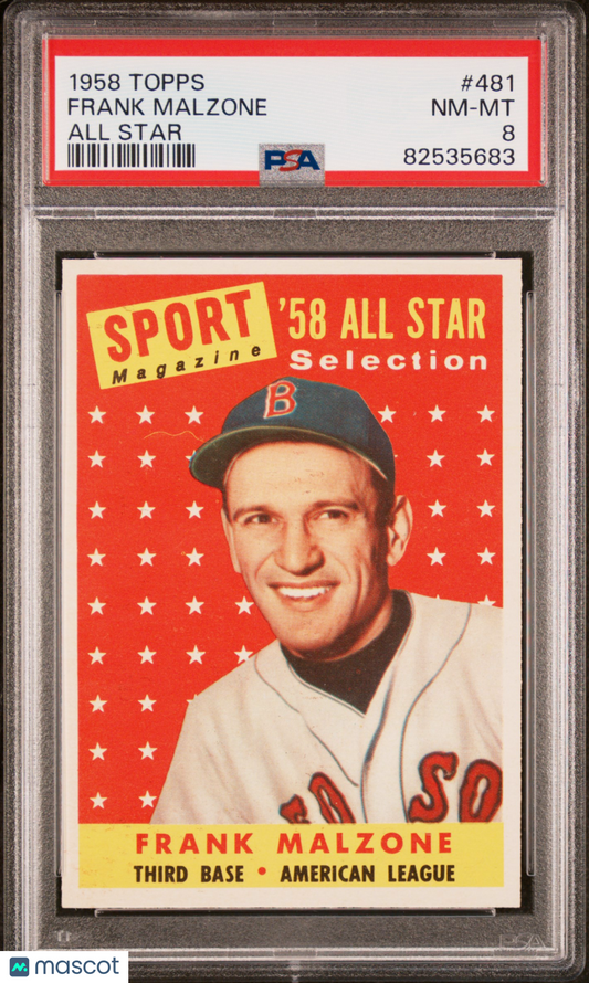 1958 Topps Frank Malzone All Star #481 PSA 8