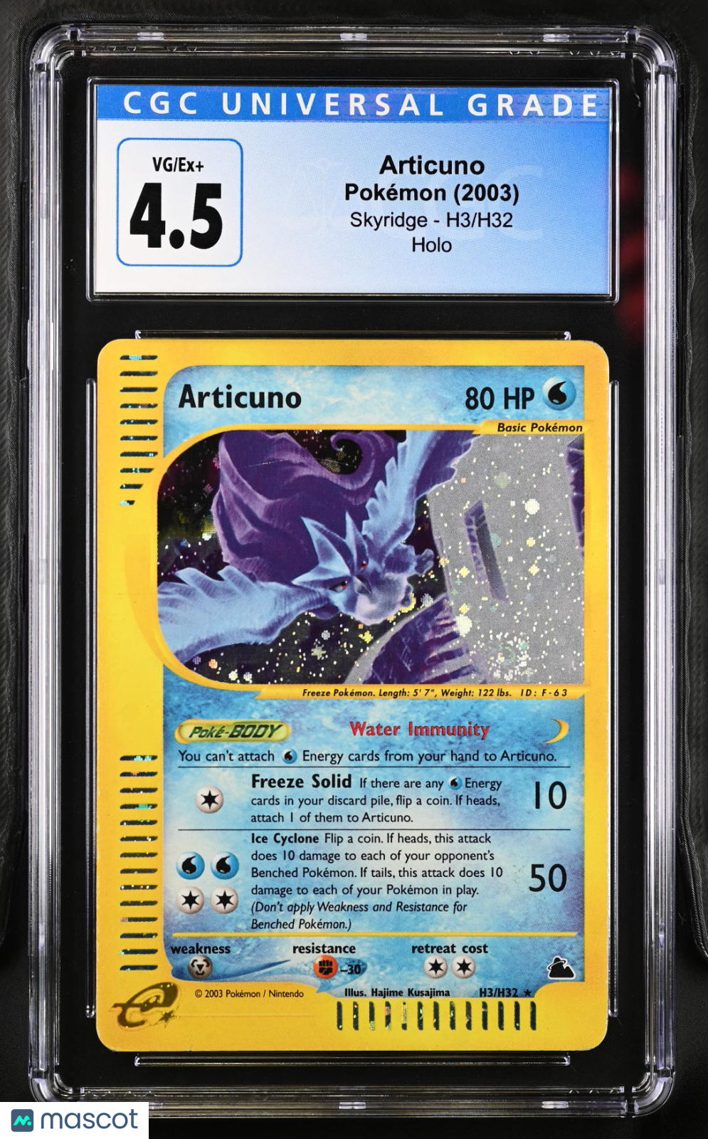 2003 Pokemon TCG Articuno Holo Skyridge H3/H32 CGC 4.5