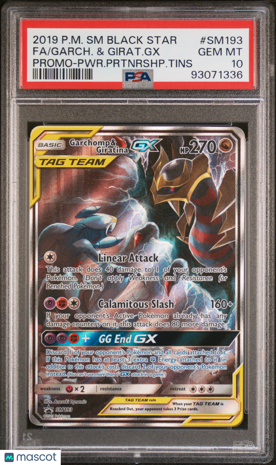 2019 Pokémon TCG Garchamp & Giratina GX Full Art Black Star Promo #SM193 PSA 10