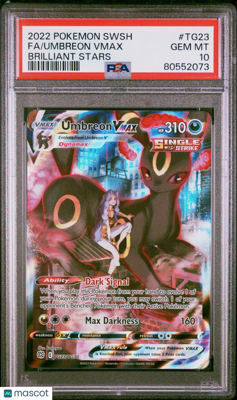 2022 Pokemon TCG Umbreon Vmax Sword & Shield Brilliant Stars TG23/TG30 PSA 10