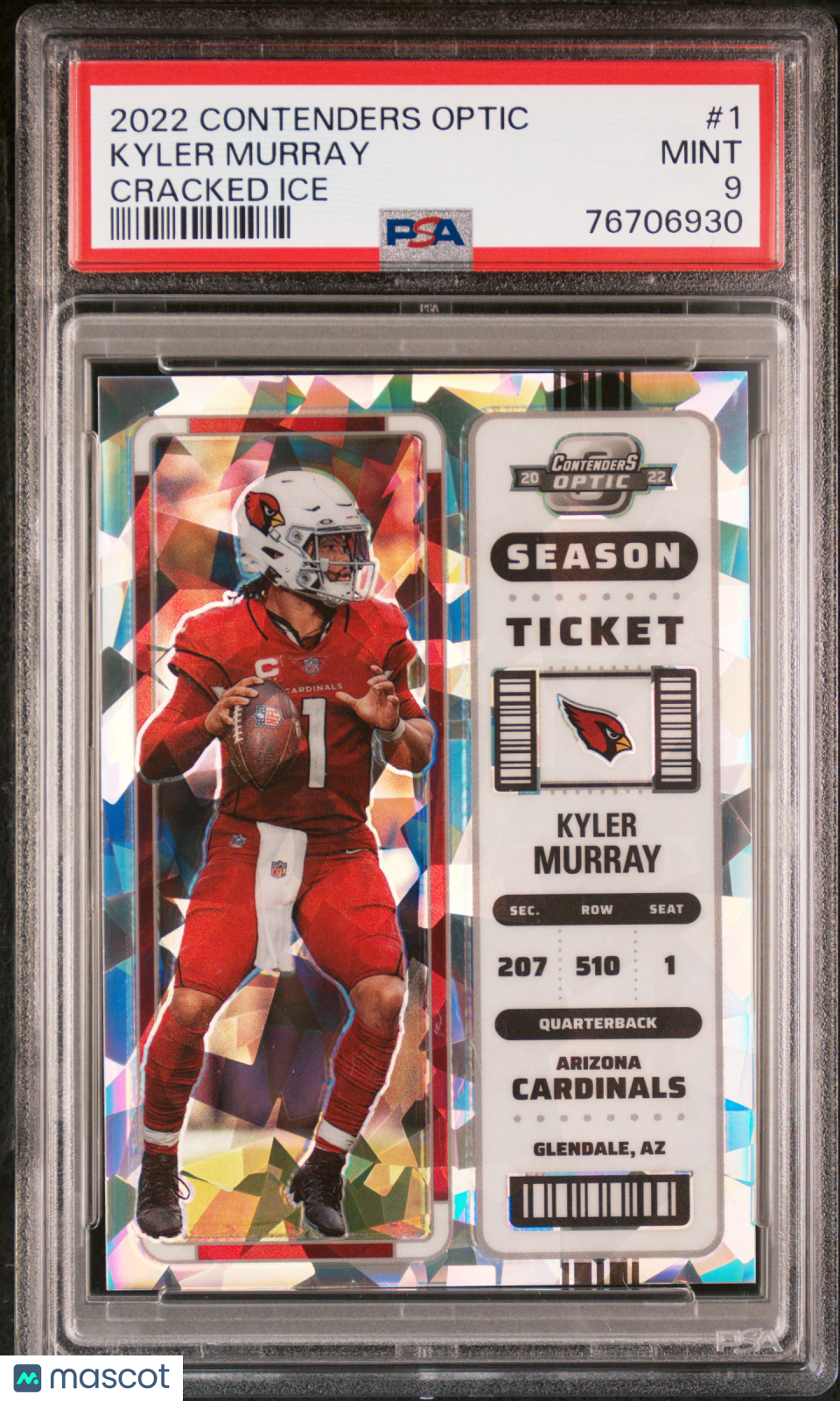 2022 Panini Contenders Optic Kyler Murray Cracked Ice 18/22 #1 PSA 9