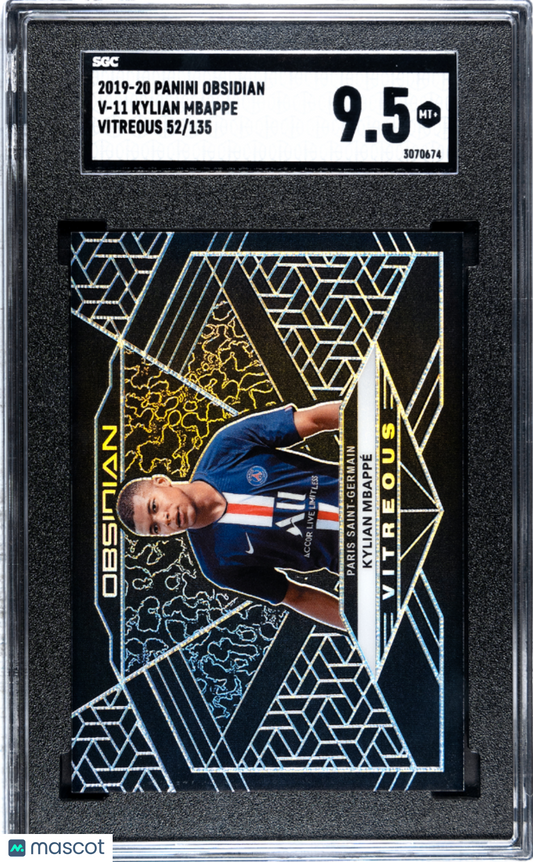 2019 Panini Obsidian Kylian Mbappe 52/135 Vitreous #V-11 SGC 9.5