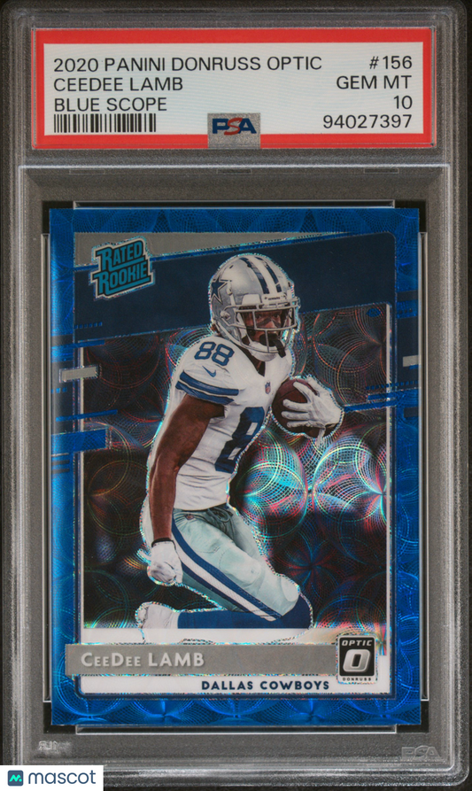 2020 Panini Donruss Optic Ceedee Lamb Blue Scope #156 PSA 10