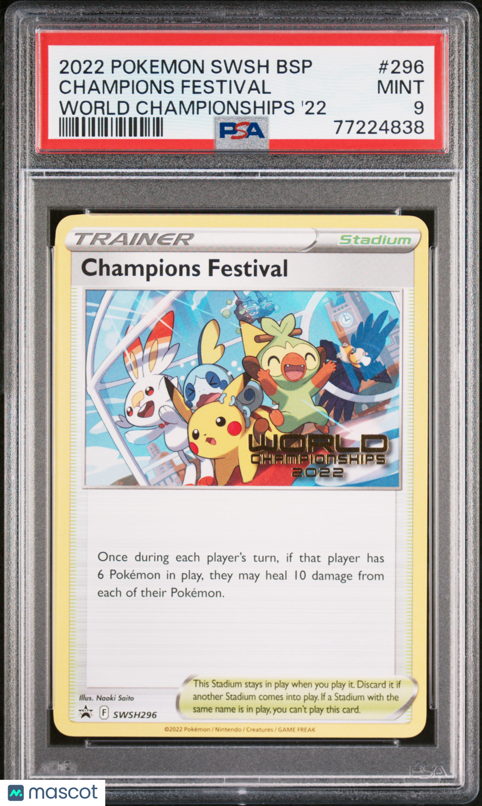 PokéMon TCG Champions Festival Black Star Promo #296 PSA 9