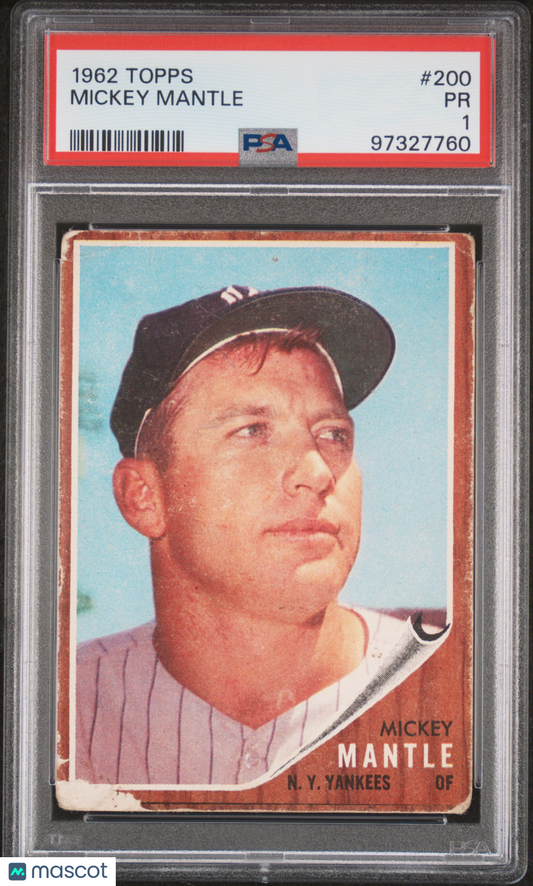 1962 Topps Mickey Mantle #200 PSA 1