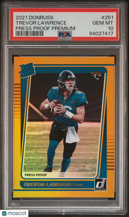 2021 Panini Donruss Trevor Lawrence Press Proof Premium #251 PSA 10