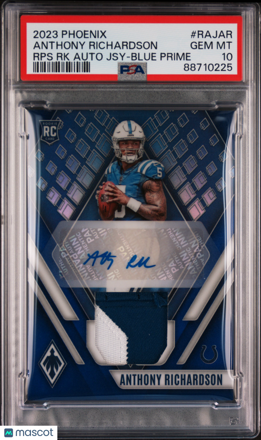 2023 Phoenix Anthony Richardson Rookie Patch Auto Blue 46/50 #RAJAR PSA 10