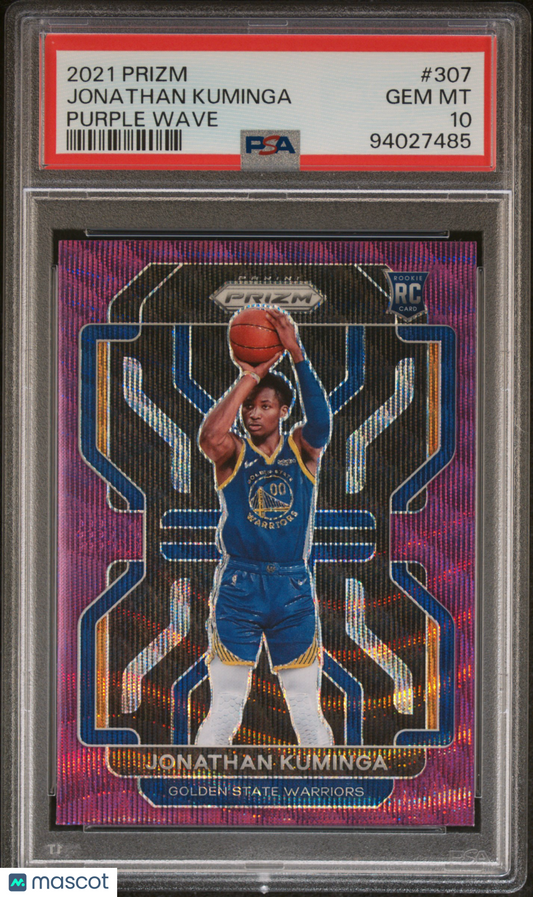 2021 Panini Prizm Jonathan Kuminga Purple Wave #307 PSA 10