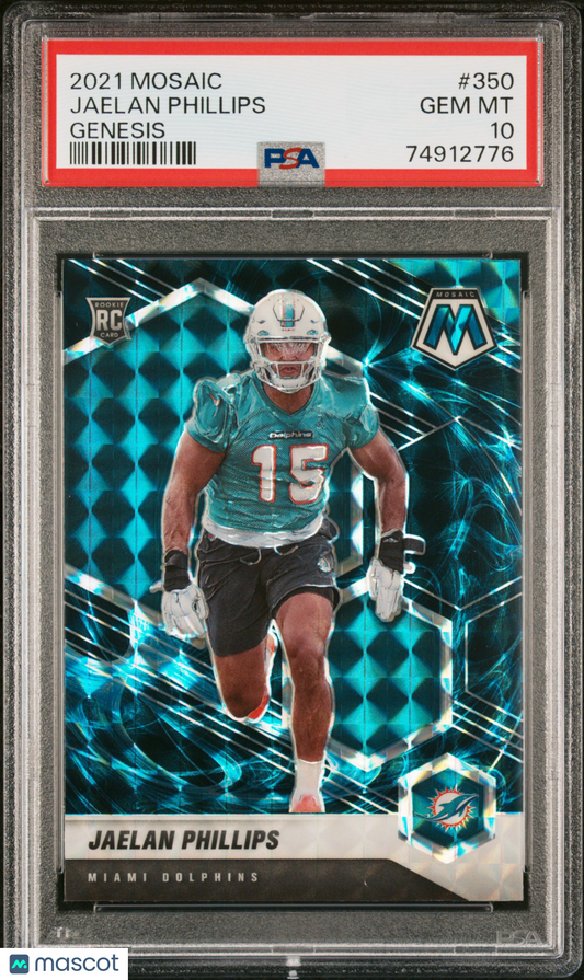 2021 Panini Mosaic Jaelan Phillips Genesis Rookie RC #350 PSA 10