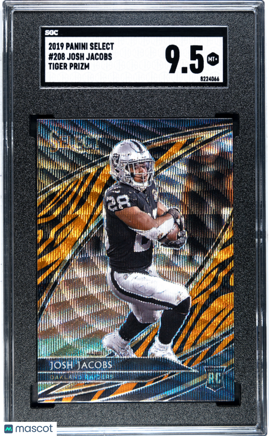 2019 Panini Select Josh Jacobs Tiger Field Level Rookie #208 SGC 9.5