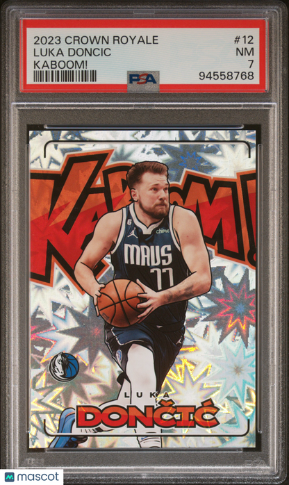 2023 Panini Crown Royale Kaboom! Luka Doncic Case Hit SSP #12 PSA 7