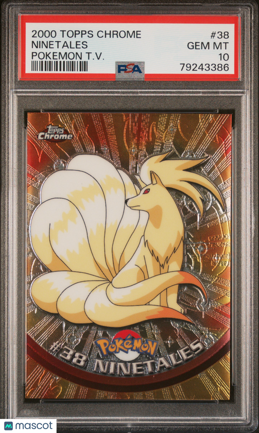 2000 Pokemon TCG Ninetales Topps Chrome Pokemon T.V. #38 PSA 10