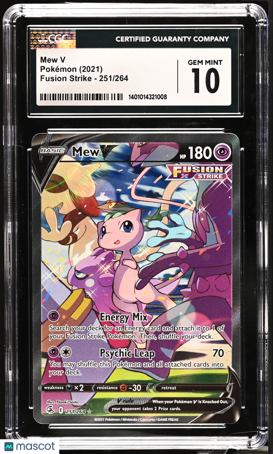 2021 Pokemon TCG Mew V FA Fusion Strike 251/264 CGC 10