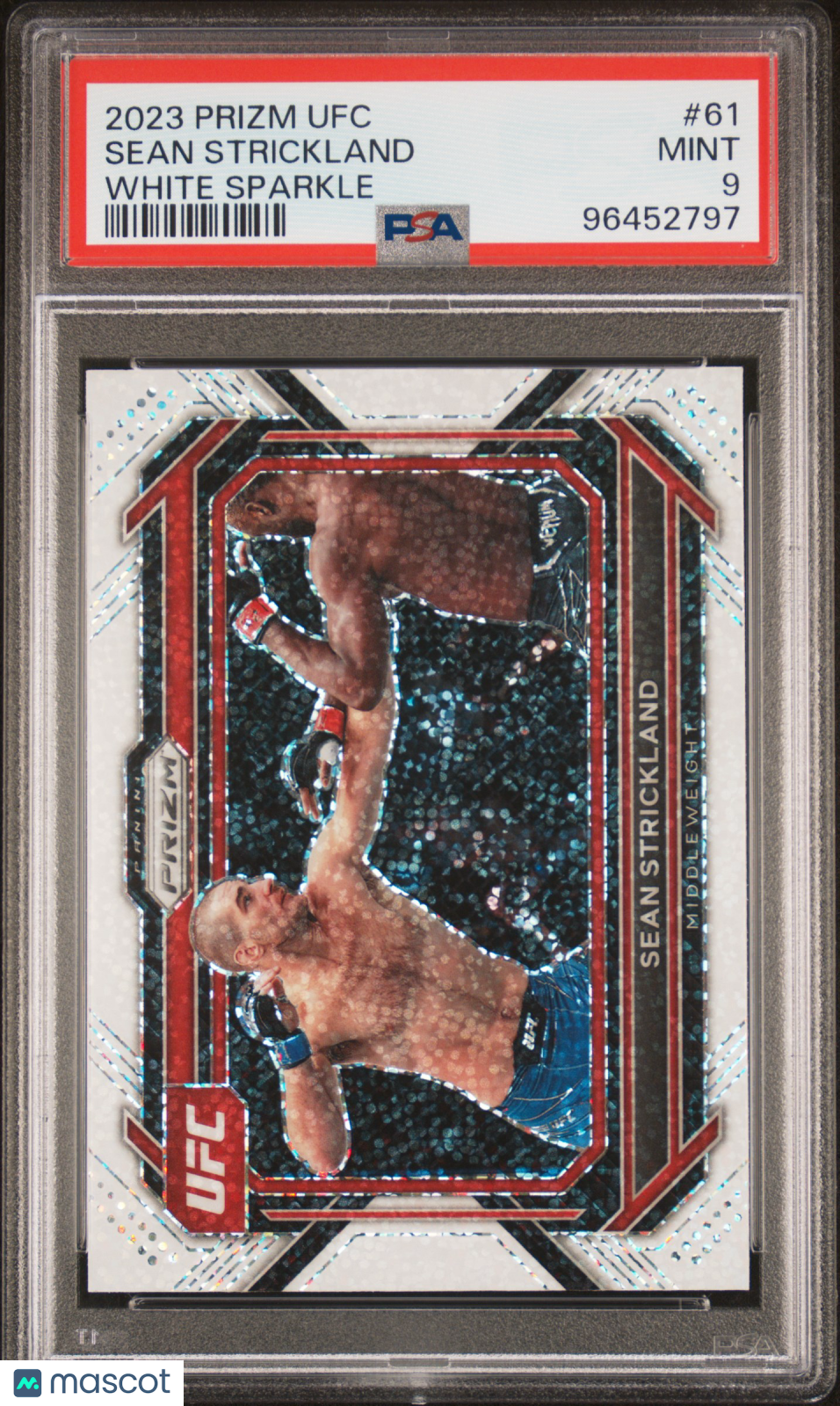 2023 Panini Prizm UFC Sean Strickland White Sparkle #61 PSA 9