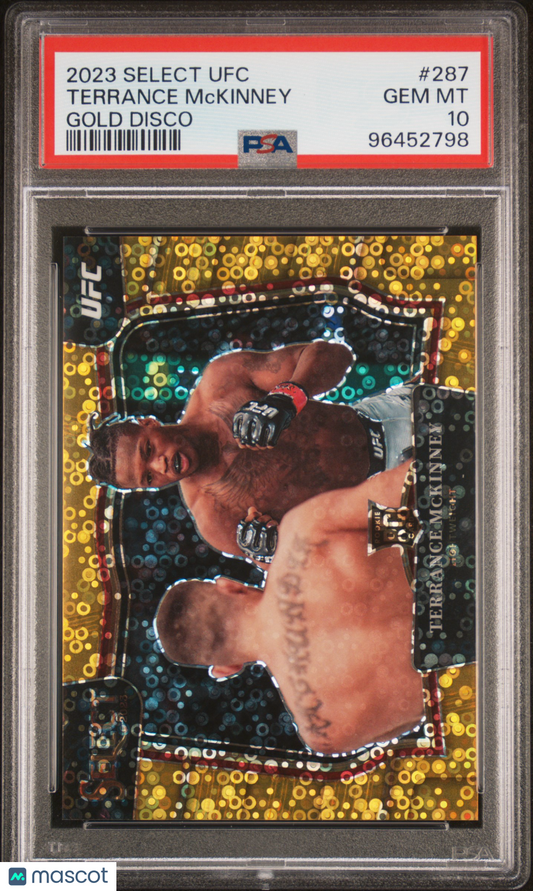 2023 Select UFC Terrance Mckinney Gold Disco /10 Octagonside #287 PSA 10