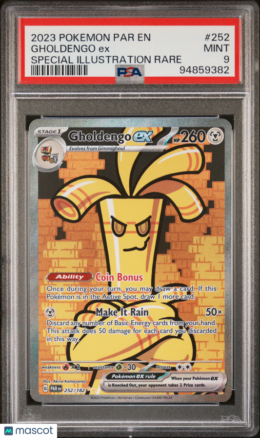 2023 Pokemon TCG Gholdengo EX Special Illustration Paradox Rift 252/182 PSA 9