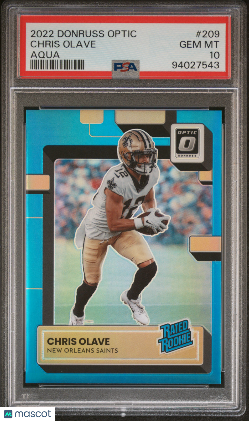 2022 Panini Donruss Optic Chris Olave Aqua 226/299 #209 PSA 10