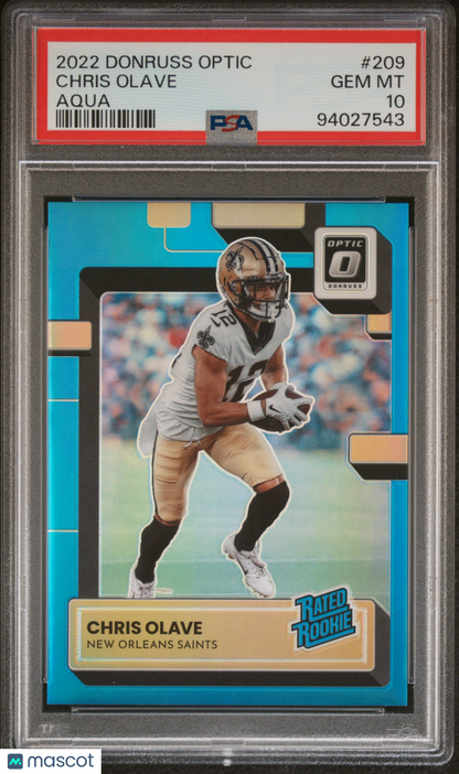 2022 Panini Donruss Optic Chris Olave Aqua 226/299 #209 PSA 10