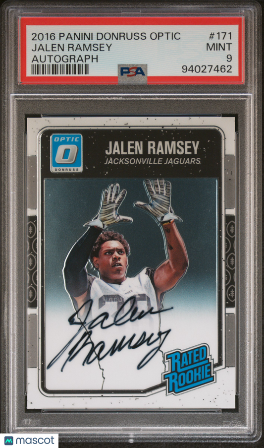 2016 Panini Donruss Optic Jalen Ramsey Autograph 147/150 #171 PSA 9