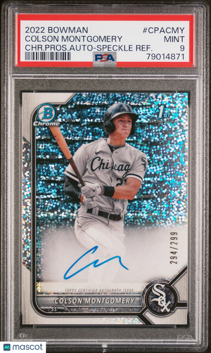 2022 Bowman Chrome Prospect Colson Montgomery Auto Speckle REF. #CPACMY PSA 9