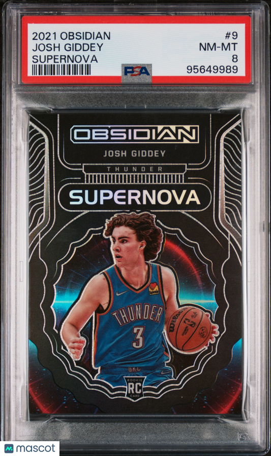 2021 Panini Obsidian Josh Giddey Supernova 93/99 #9 PSA 8