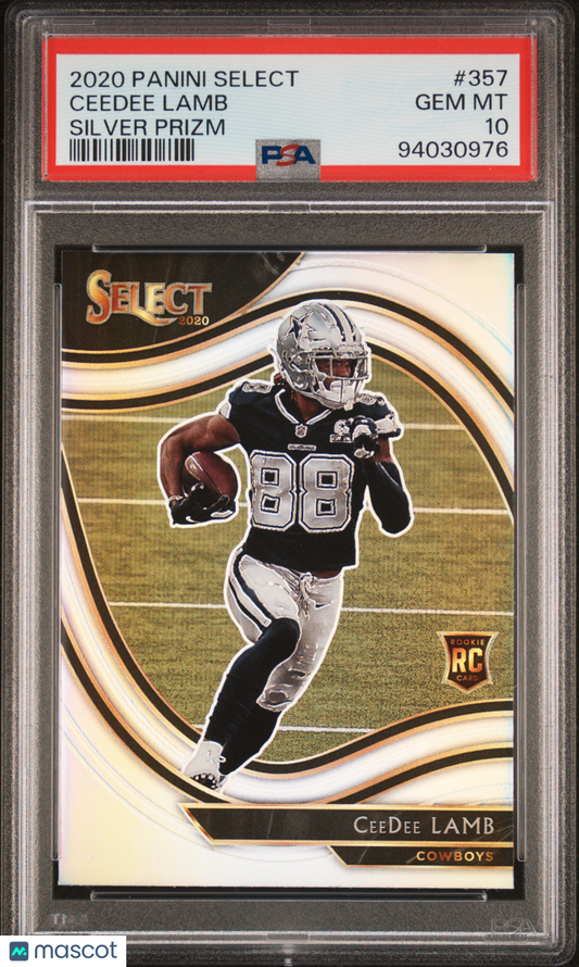 2020 Panini Select Ceedee Lamb Silver Prizm #357 PSA 10