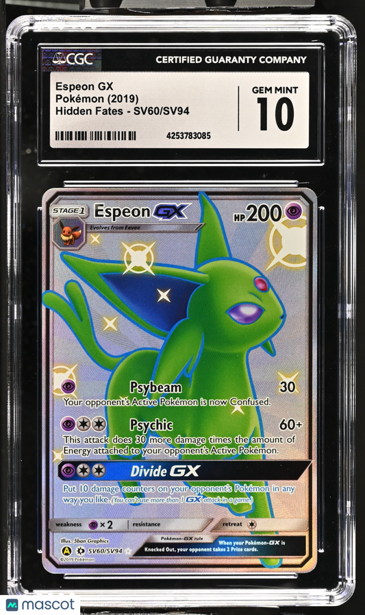 2019 Pokémon Espeon GX 2019 Hidden Fates #SV60/SV94 English CGC 10