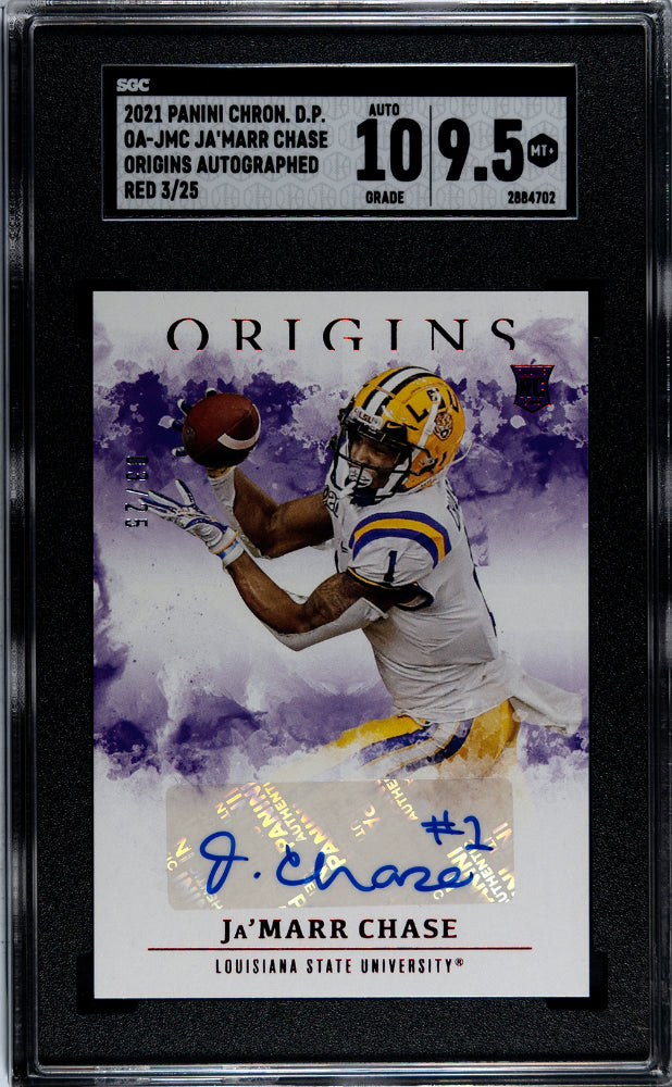 2021 Chronicles Draft Ja'marr Chase 03/25 Origins Auto Red #OA-JMC SGC 9.5