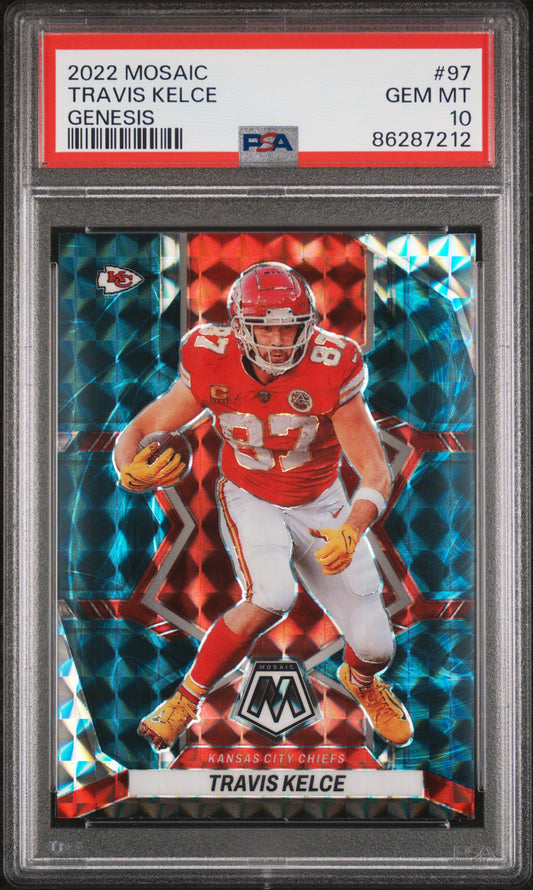 2022 Panini Mosaic Travis Kelce Genesis #97 PSA 10