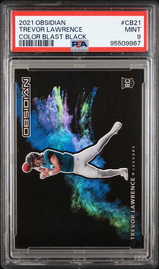 2021 Obsidian Color Blast Black Trevor Lawrence Color Blast Rookie #CB21 PSA 9